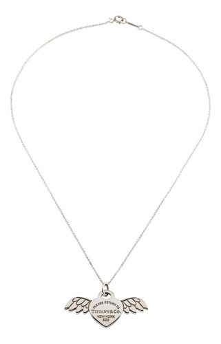 Collar Tiffany Return Corazón Alas Ángel Logo Orig.+kit Reg