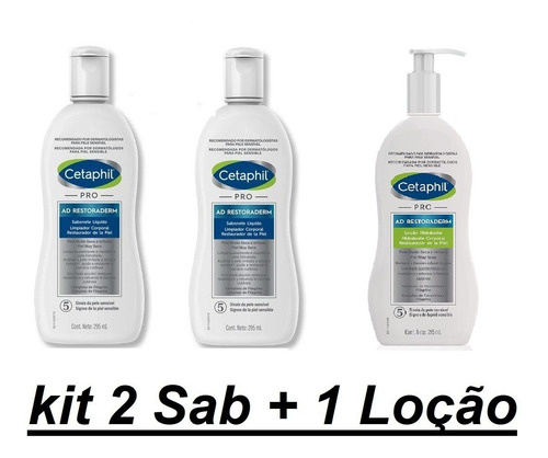 Kit Cetaphil Restoraderm Pro Ad Control 1 Loção 2 Sab 295ml