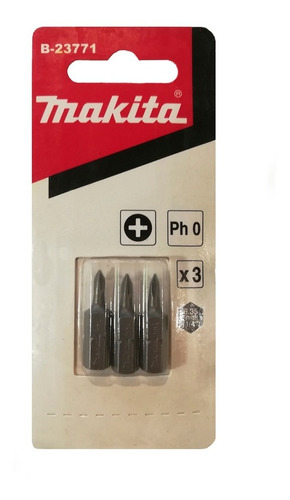 Set De 3 Puntas Atornilladoras Ph0 Makita De 25 Mm De Largo