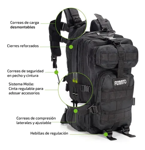 Mochila táctica trekking de 30 litros