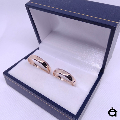 Imagen 4 de 5 de Argollas Matrimonio Oro 18k Media Caña 4g 4mm