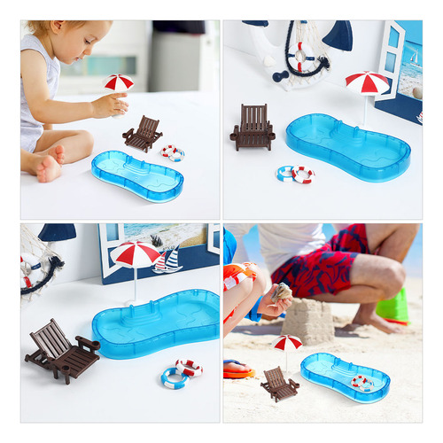 2 Juegos De Casas De Muñecas En Miniatura Para Piscina Y Pla