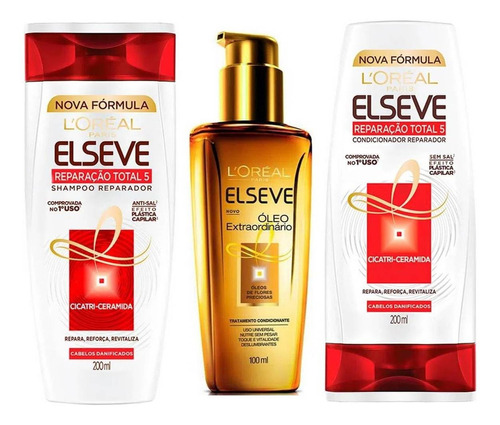  Kit Rt5 200ml X2 + Óleo Extraordinário Elseve Loreal Paris