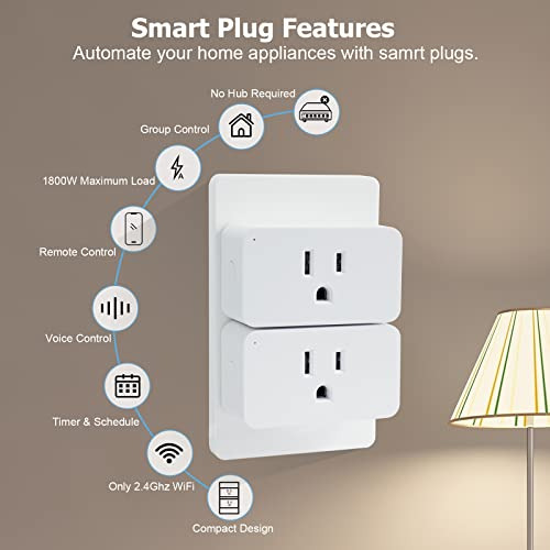 Paquete De 4 Enchufes Inteligentes Wifi, Enchufes Inteligent