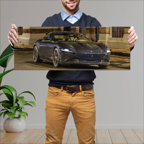 Cuadro 30x80cm Auto 2020 Ferrari Roma Auto 750