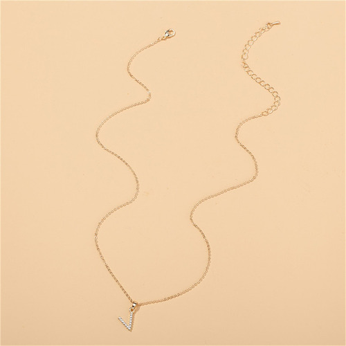 26 Letra Collar De Oro Collar Mujer Bricolaje Colgante Con D