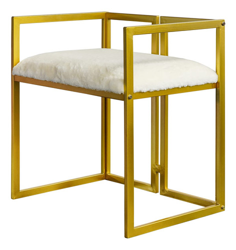 Alsoar Silla Decorativa Moderna Estructura Metal Dorado Sofa