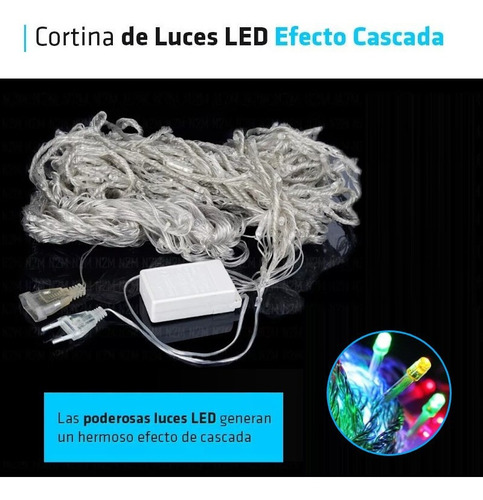Cortina Led 320 Luces 16 Tira 3x3 Metros Colores 220v Navidad