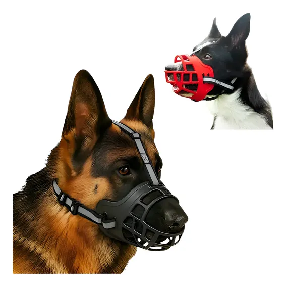 Focinheira Para Cães Do Pp Ao Xg Tamanho Ajustável Pitbull Preto Gg
