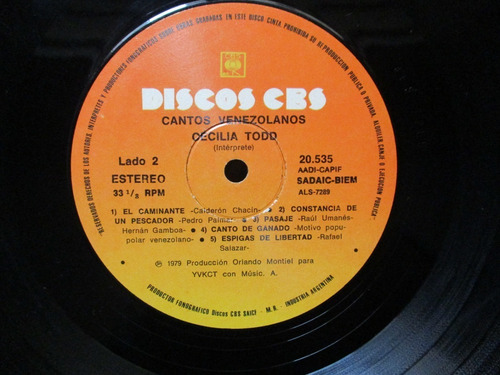 Imagen 4 de 8 de Cecilia Todd - Canto Venezolano (cbs 20535)