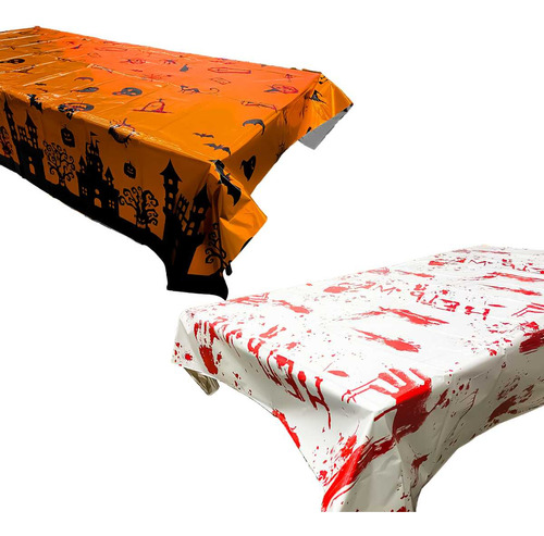 Toalha De Mesa Decoração Halloween Bruxas 1,83x 1,37 Cor Laranja