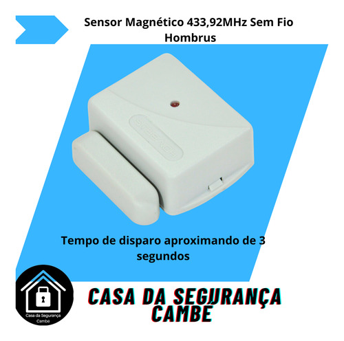 Sensor Magnético Sem Fio Hombrus 433,92 Mhz Code Learn