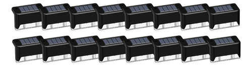 Luz Led Solar Escalera Exterior Patio Terraza Pack 16 Fria