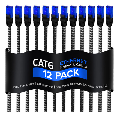 Maximm Cable Ethernet Cat 6 12 Pie Red Trenzado Cat6 Rj45