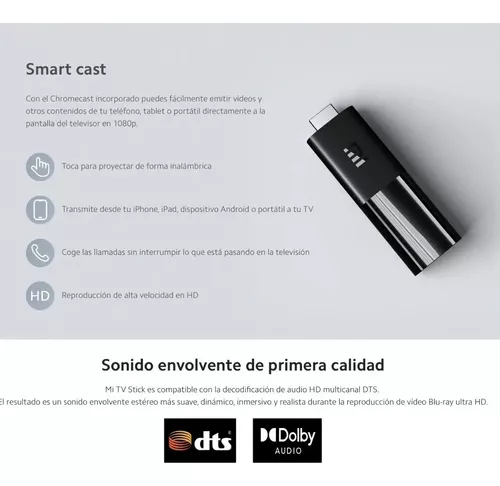 Xiaomi Mi Tv Stick Fhd 8gb Android Mando De Voz Chromecast