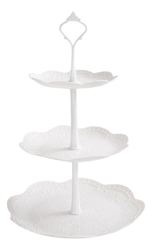 Elegante Expositor De Frutas 26cmx26cmx40cm Redondo Branco