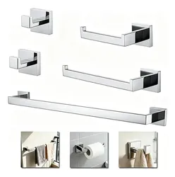 Kit Acessórios para Banheiro Hidralia em Aço Inox Prateado, 5 Peças