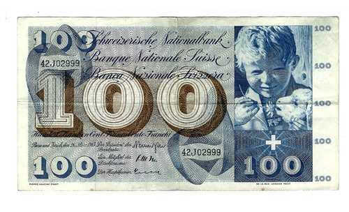 Suiza - Billete 100 Francos 1963 - 42j02999