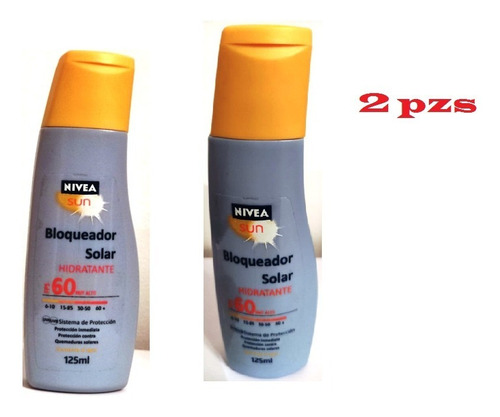 2 Pzs Nivea Sun Bloqueador Solar Hidratante Fps60