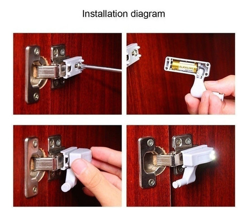 20pcs Bisagra De Gabinete Led Sensor Luz Hogar Cocina Armari