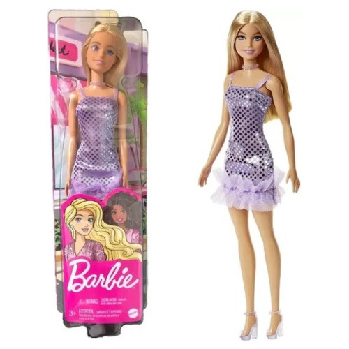 Muñeca Barbie Glitz Moda Vestido Lila Original Mattel