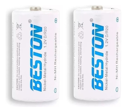 Par Baterías Pila Recargables Tipo D 4000mah 1.2v Beston R20