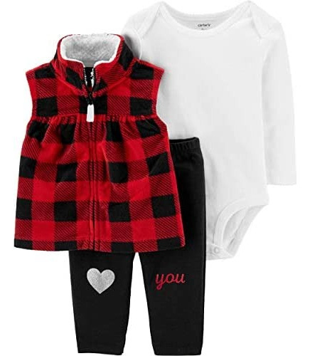 Carters Conjunto 3 Piezas Chaleco Corazón 3-6 M