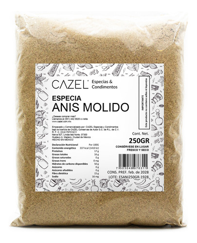 Anís En Polvo Especial Oaxaca Artesanal 250g