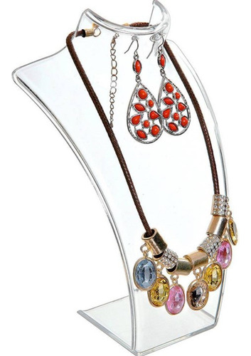 Exhibidor De Busto Collar Aretes O Cadena Joyería Trasparent