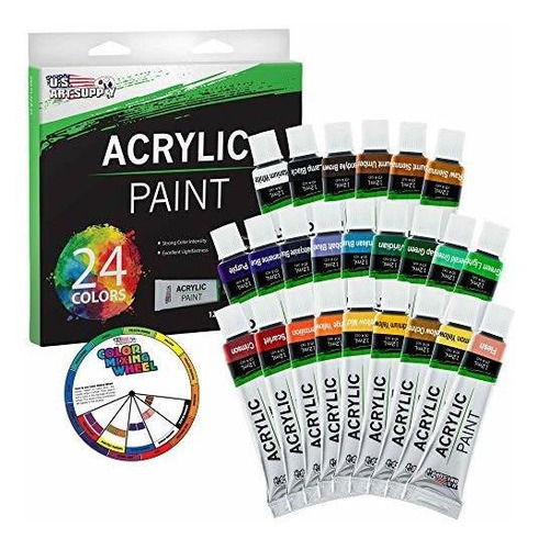 U.s. Art Supply Professional 24 Color Set Of Acrylic Paint