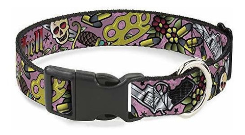 Cat Collar Breakaway Born To Raise Hell Pink 8 To 12 Inches 