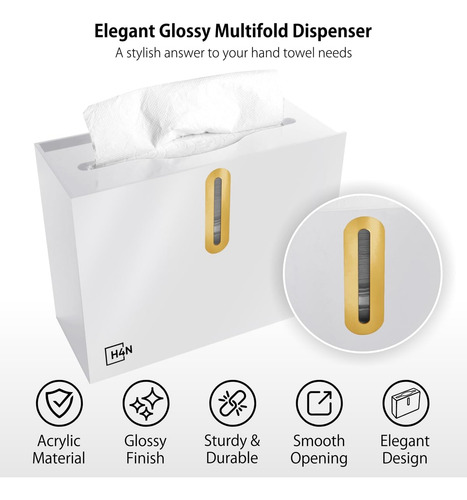 Dispensador De Toallas De Papel Compacto Modelo Multipliegue Blanco