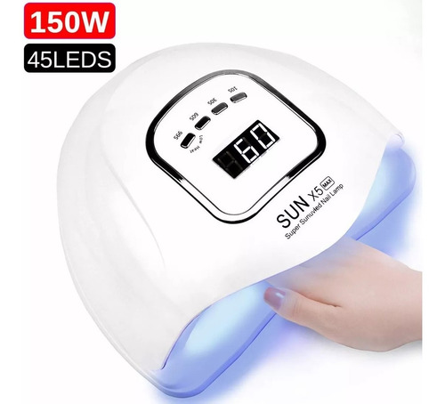 Lámpara Led Uv Sun X5max Para Esmalte De Uñas En Gel 150w