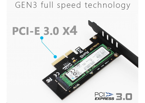 Placa Adaptador Nvme Pcie Jeyi Pex4 Pro M2 Ssd Pci3 0 X4