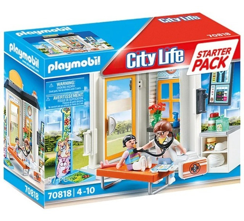 Imagen 1 de 7 de Playmobil Pediatra Clinica Para Niños City Life 70818 Edu