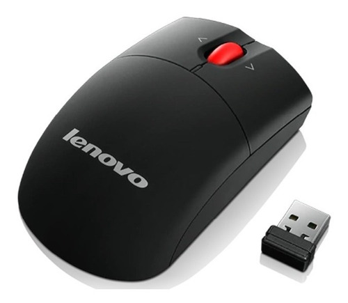Imagen 1 de 4 de Mouse Lenovo Láser Inalámbrico Wireless Negro