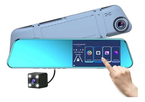Pantalla 4.89in Hd1080p Táctil Cámara Espejo Retrovisor Dvr