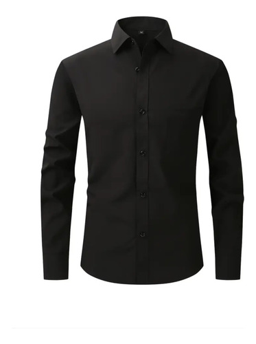 Camisa Negra Clasica Manga Larga