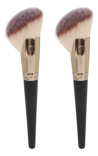 Face Brush 2pcs Soft Fiber Show Wood Handle Makeup Powder