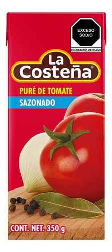 3 Pza Puré De Tomate La Costeña Sazonado 350 G