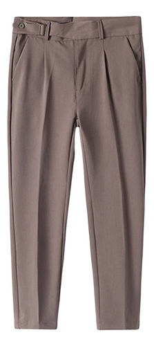 Pantalon Ligero Comodo Negocio Para Hombre Ajuste Recto Liso