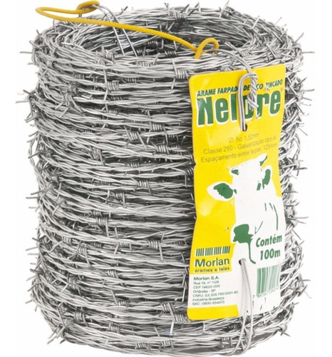 Arame Farpado 100 Mts Galvanizado Nelore Morlan Frete Gratis