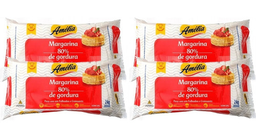 Margarina Para Folhados 2kg Com 4 Unidades - Amelia