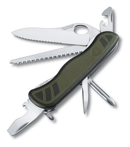 Navaja suiza Victorinox New Soldier Military Green de 10 funciones, color verde oscuro