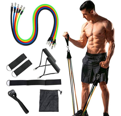 Imagen 6 de 6 de Set Ligas De Resistencia Para Ejercicio Bandas Crossfit 11pz