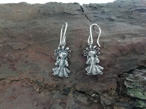 Aretes Y Dije De Muñeca Maria Mexicana En Plata Ley.925