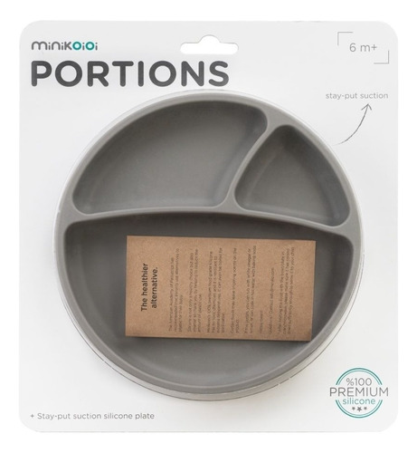 Minikoioi Portions Powder Grey Plato Silicona Premium