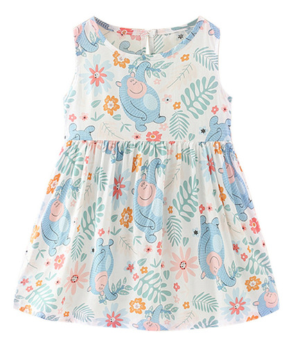 Vestido Creativo Sin Mangas De Verano Para Niñas Con Estampa