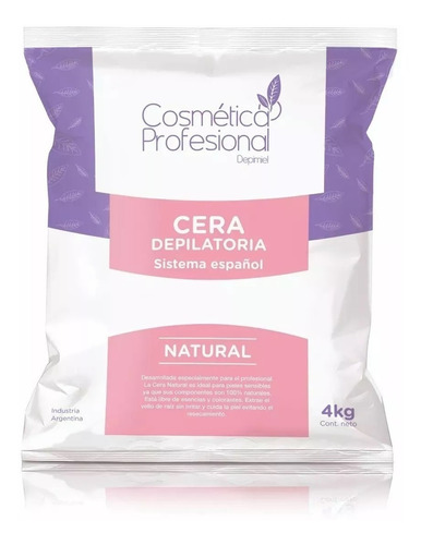 Cera Depilatoria Natural X4 Kg Cosmetica Profesional