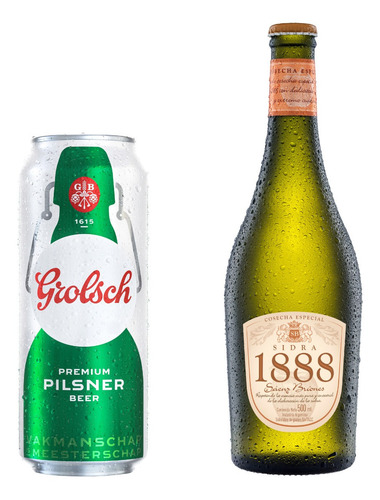 Imagen 2 de 9 de Cerveza Grolsch Lata 473ml X12 + Sidra 1888 500ml X6 Oferta